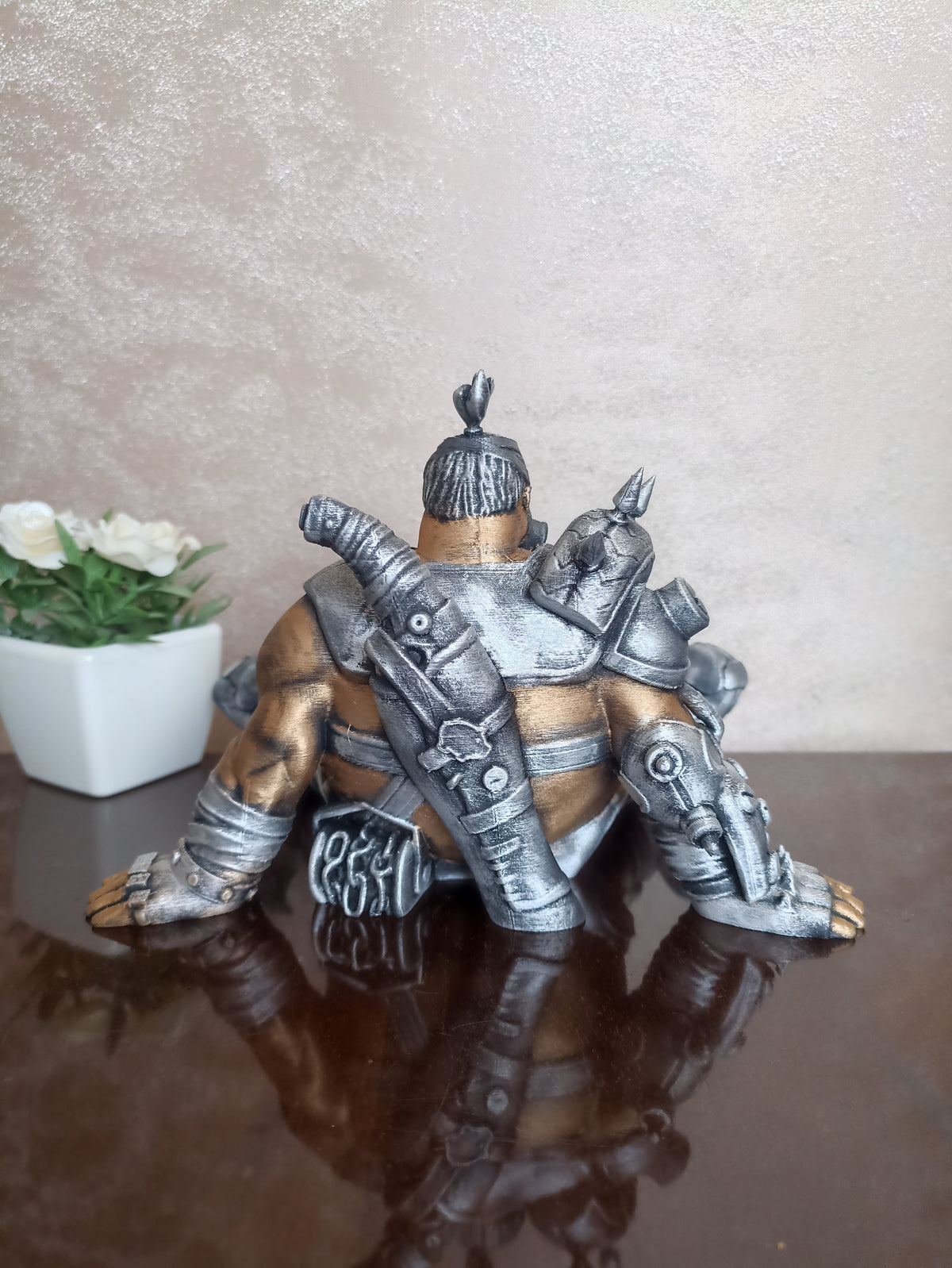 3D Printed Roadhog Figure: Detailed Warrior Display Piece