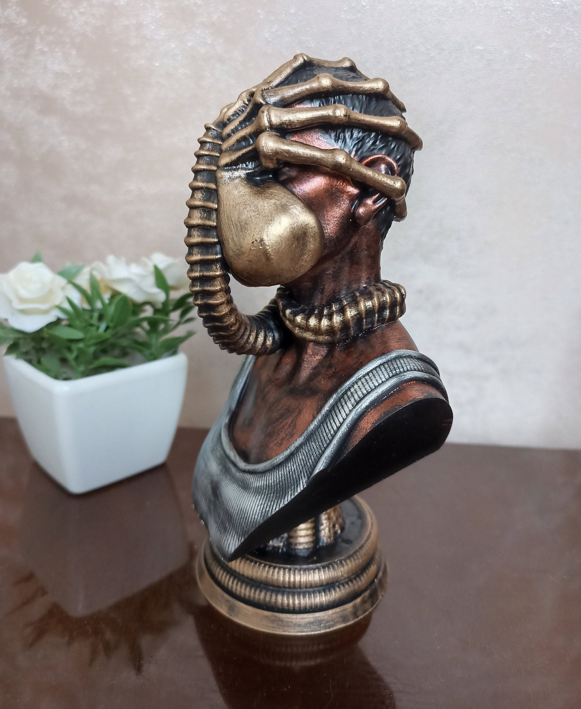 Alien Romulus Facehugger Bust, 3D Printed Statue