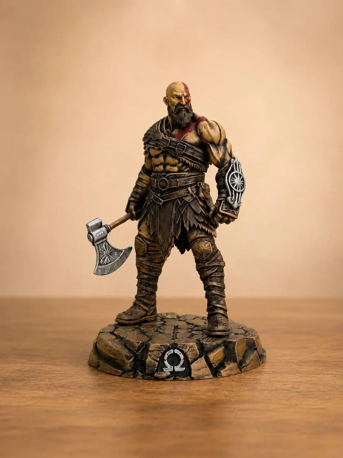 Kratos Figure God of War Statue, Spartan Warrior Gaming Decor