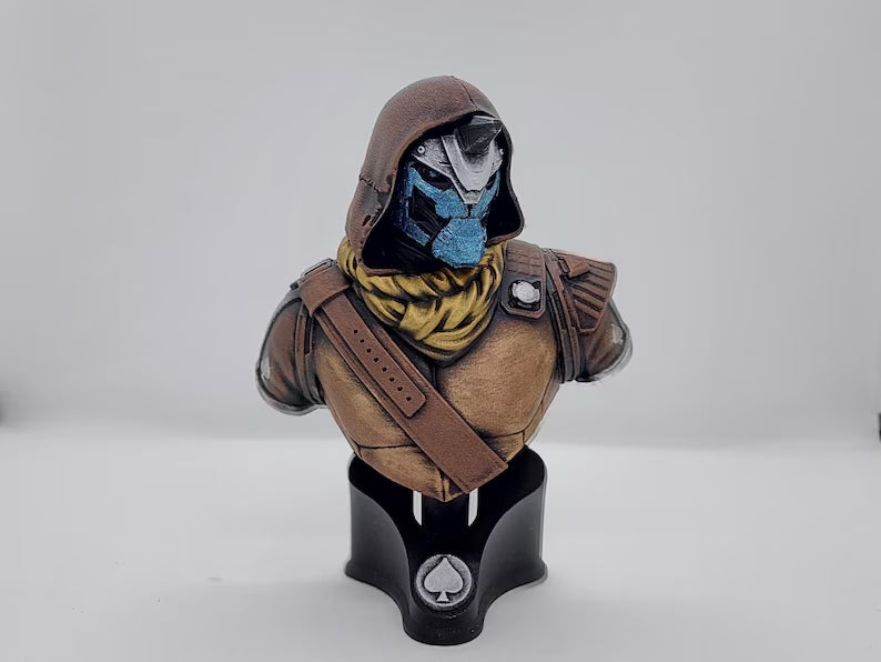 Cayde-6 resin bust display, Destiny 2 fan art collector desk decoration gift