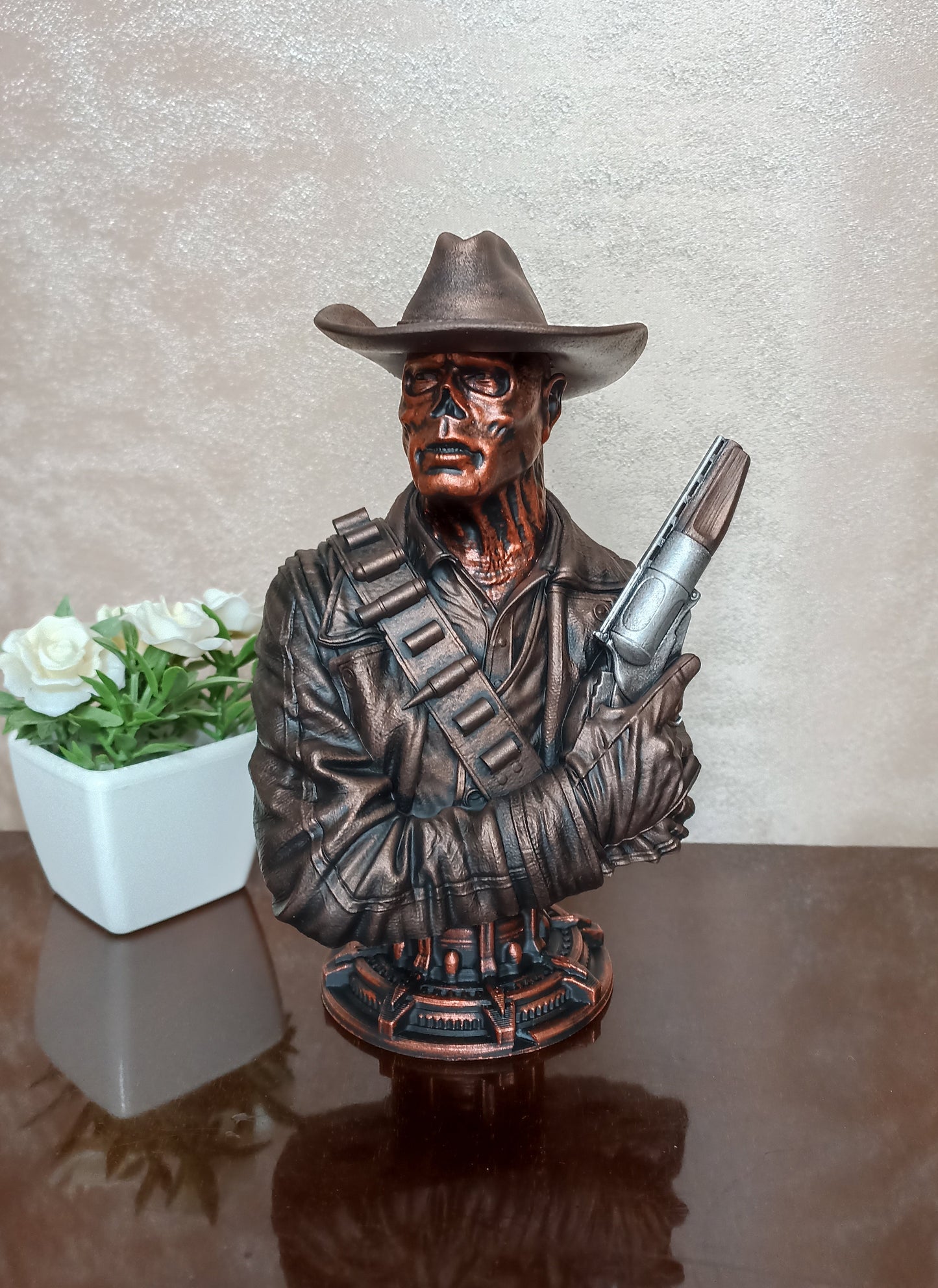 Fallout The Ghoul bust 3D printed resin, Cooper Howard fan art hand-painted collectible figure