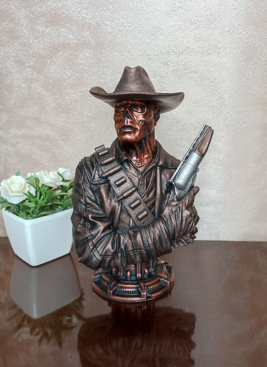 Fallout The Ghoul bust 3D printed resin, Cooper Howard fan art hand-painted collectible figure