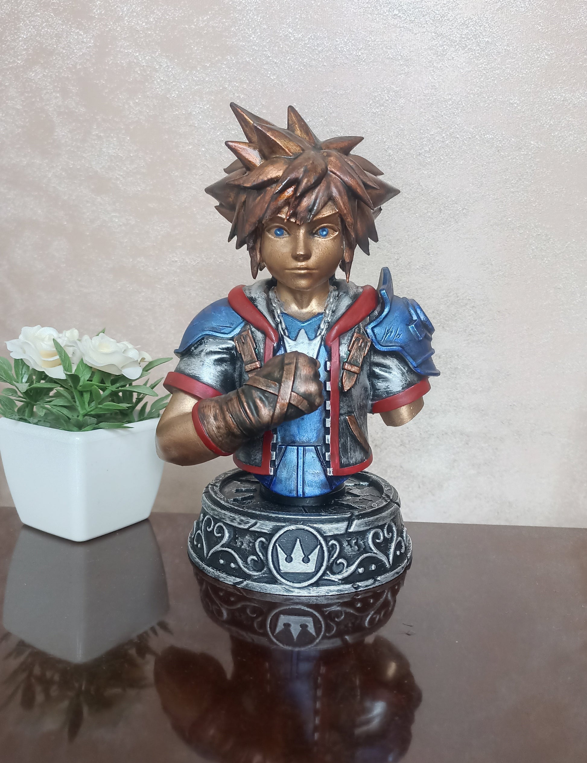 Kingdom Hearts Sora STL file, 3D printable anime game character bust