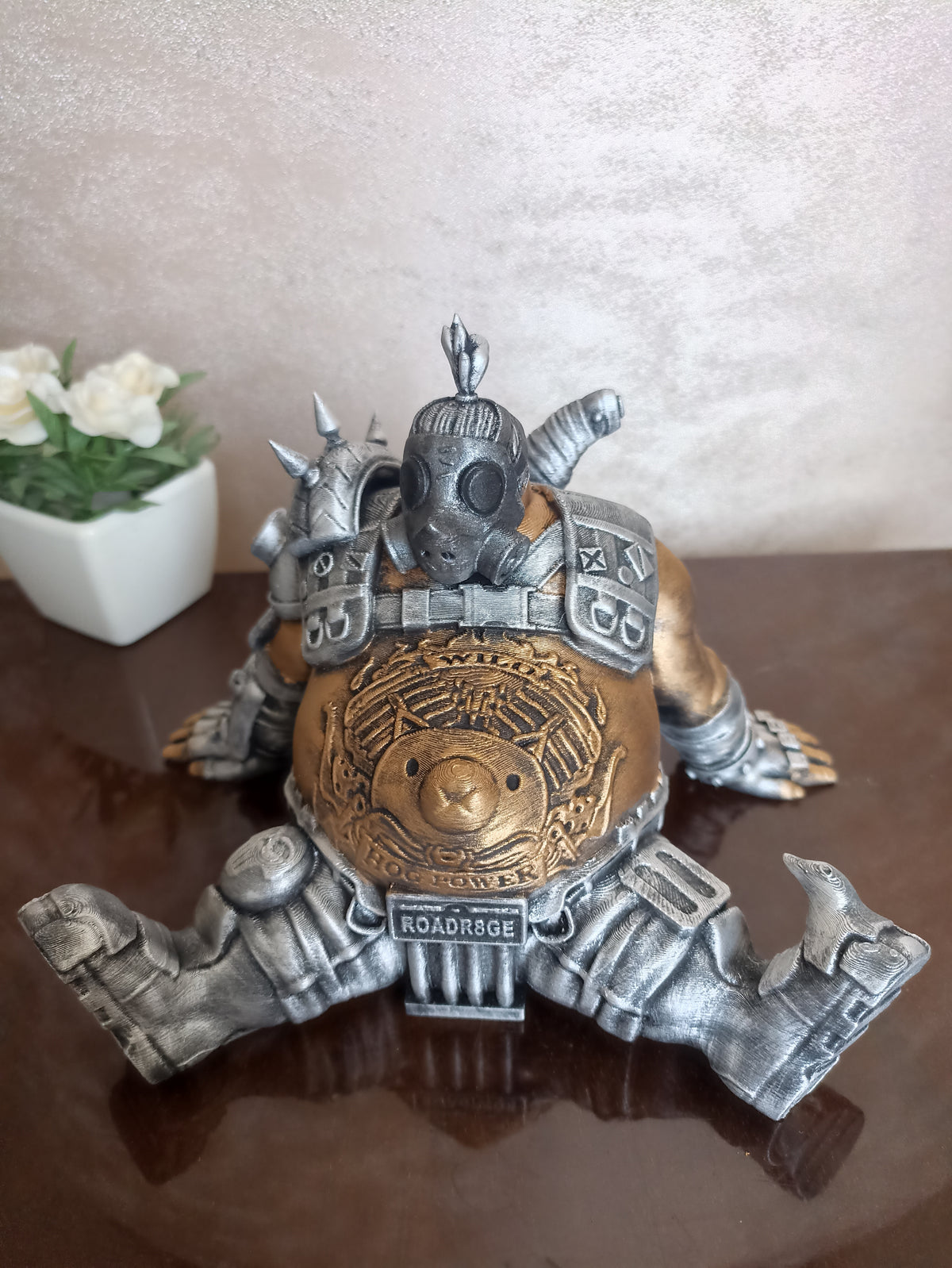3D Printed Roadhog Figure: Detailed Warrior Display Piece