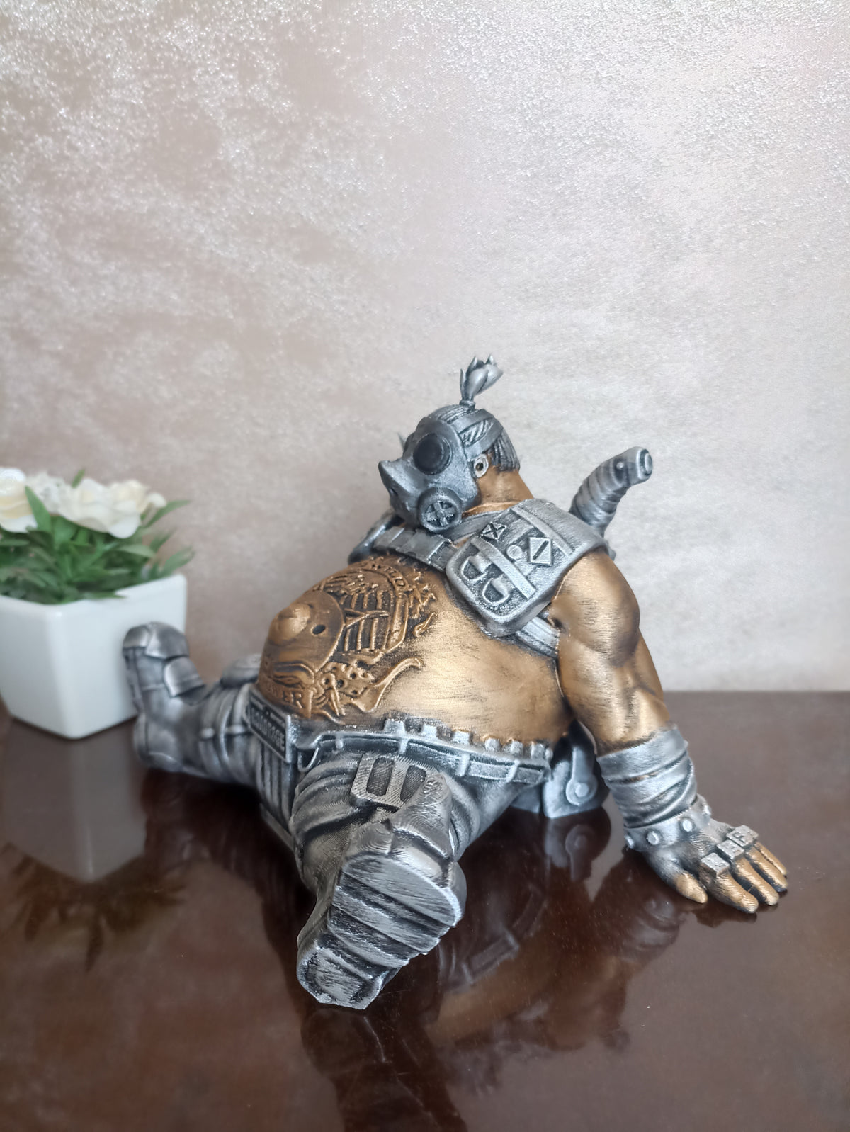 3D Printed Roadhog Figure: Detailed Warrior Display Piece
