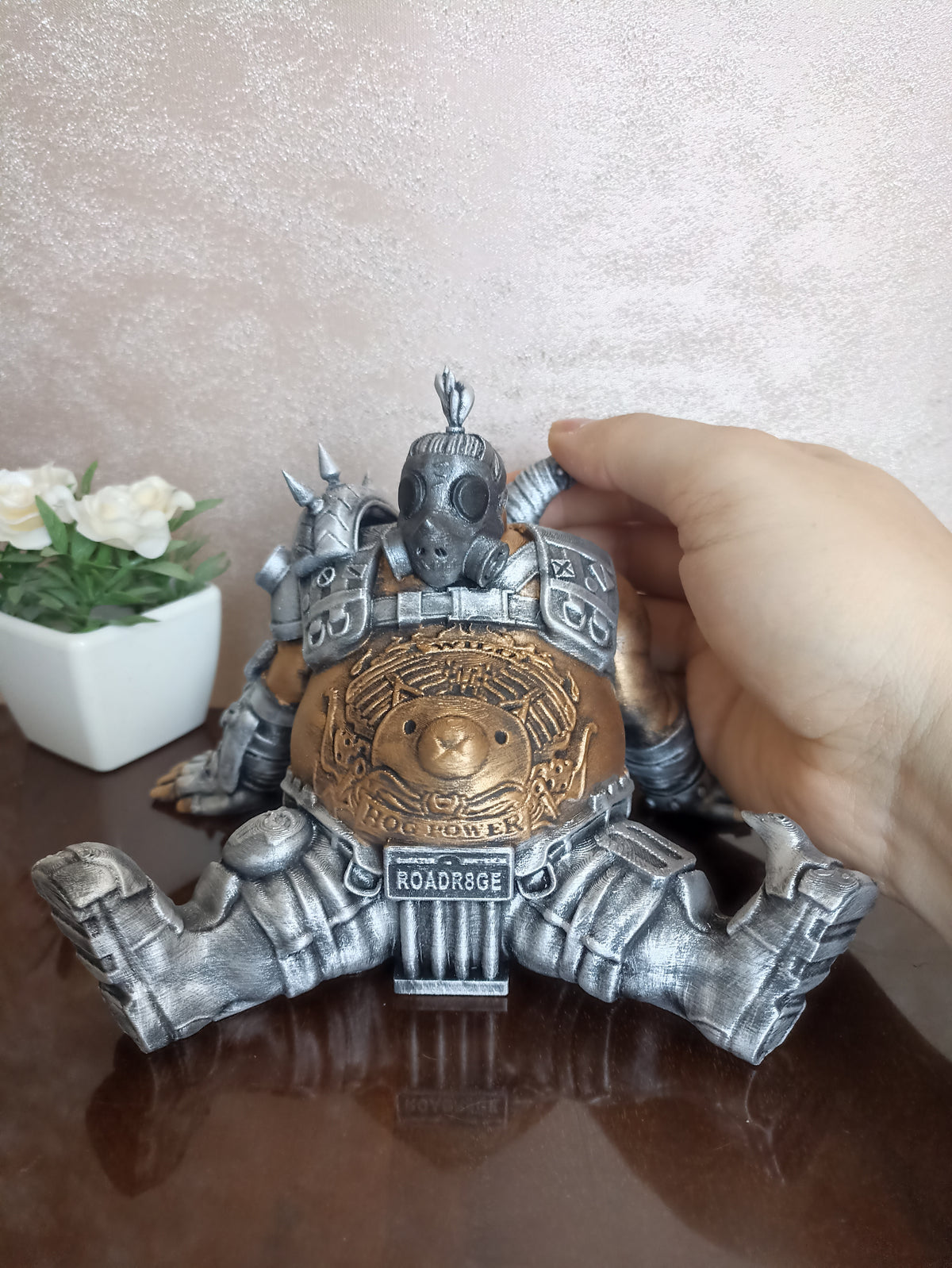 3D Printed Roadhog Figure: Detailed Warrior Display Piece