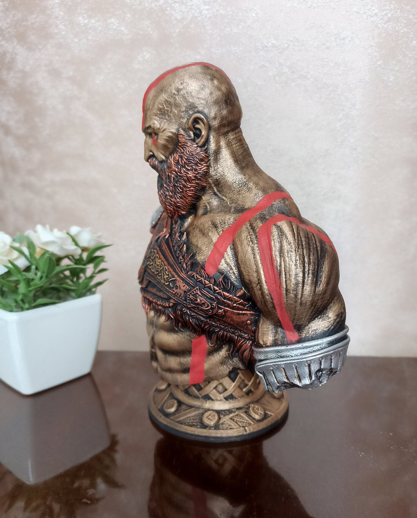Kratos God of War bust side view