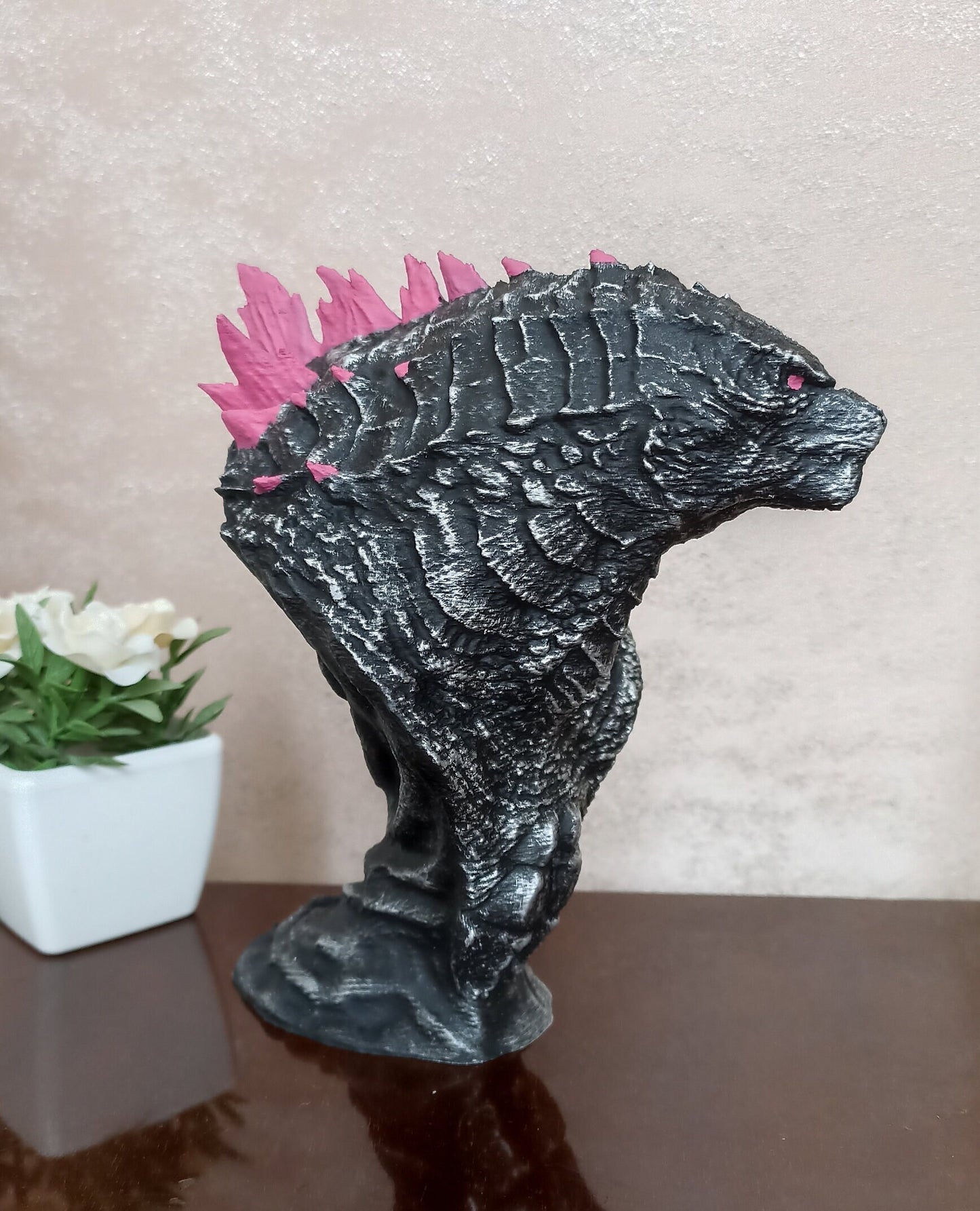 hand-painted kaiju fan art close-up