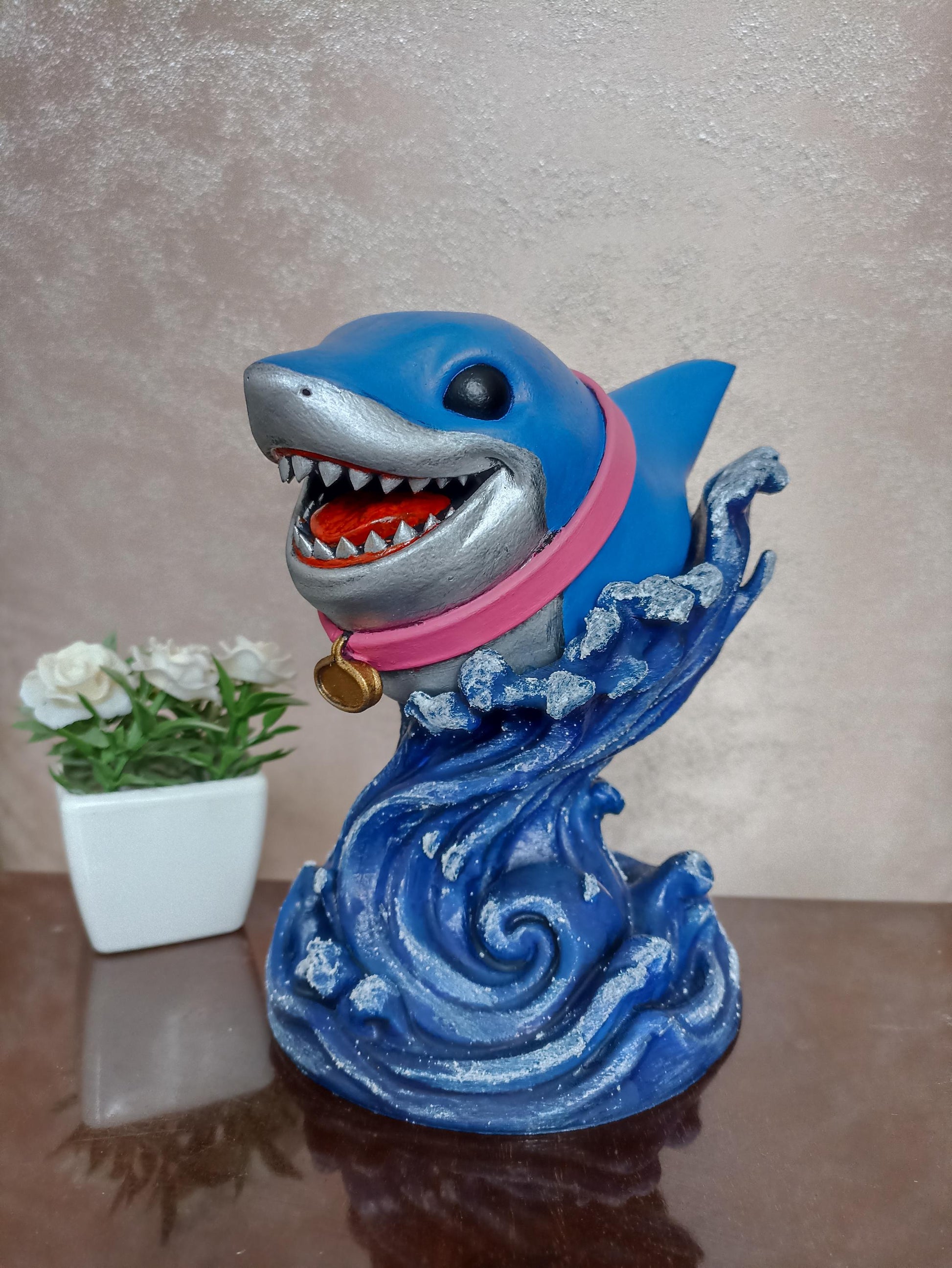 Jeff the Shark resin statue