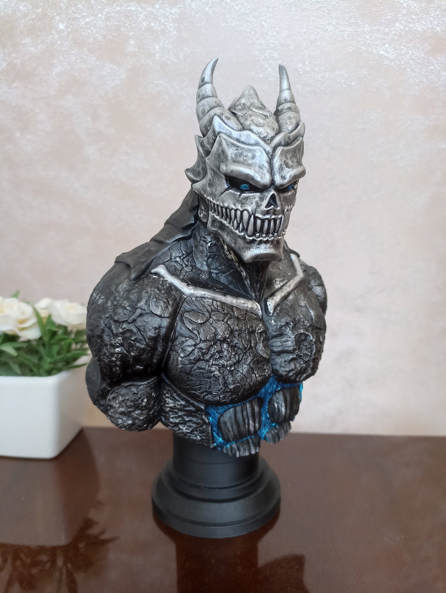 Kaiju No 8 detail close-up, hand-painted manga fan art resin collectible