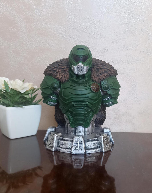 Doom Guy bust 3D printed figure