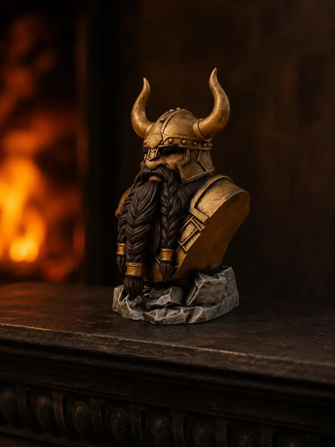 Nordic King Bust, Viking Statue for Norse Mythology Decor