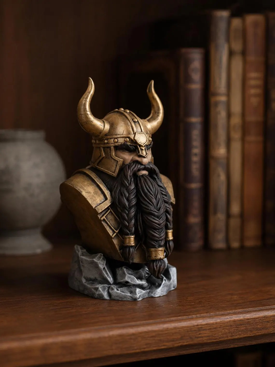 Nordic King Bust, Viking Statue for Norse Mythology Decor