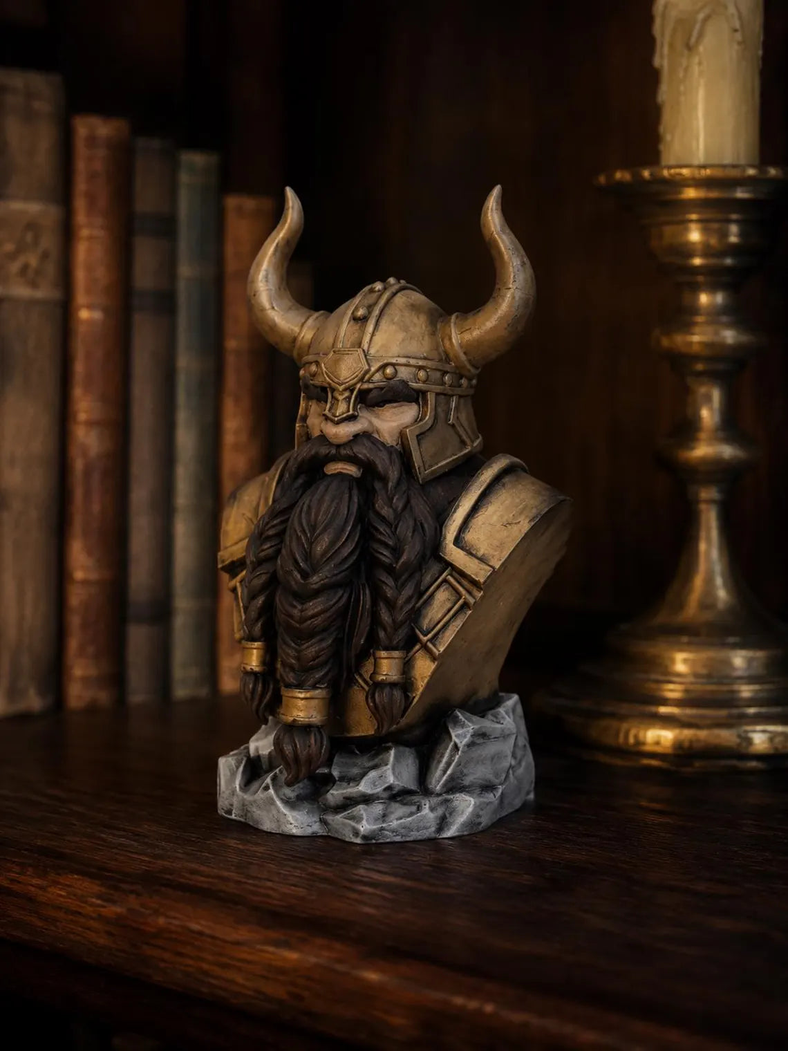 Nordic King Bust, Viking Statue for Norse Mythology Decor