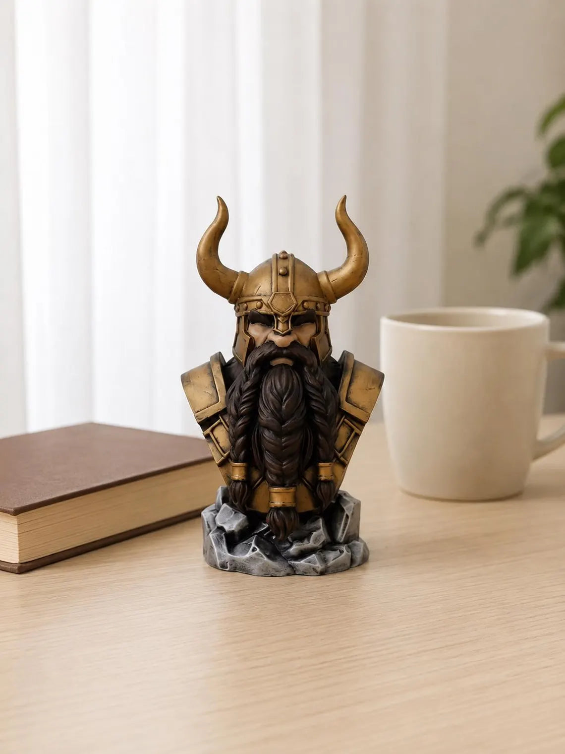 Nordic King Bust, Viking Statue for Norse Mythology Decor