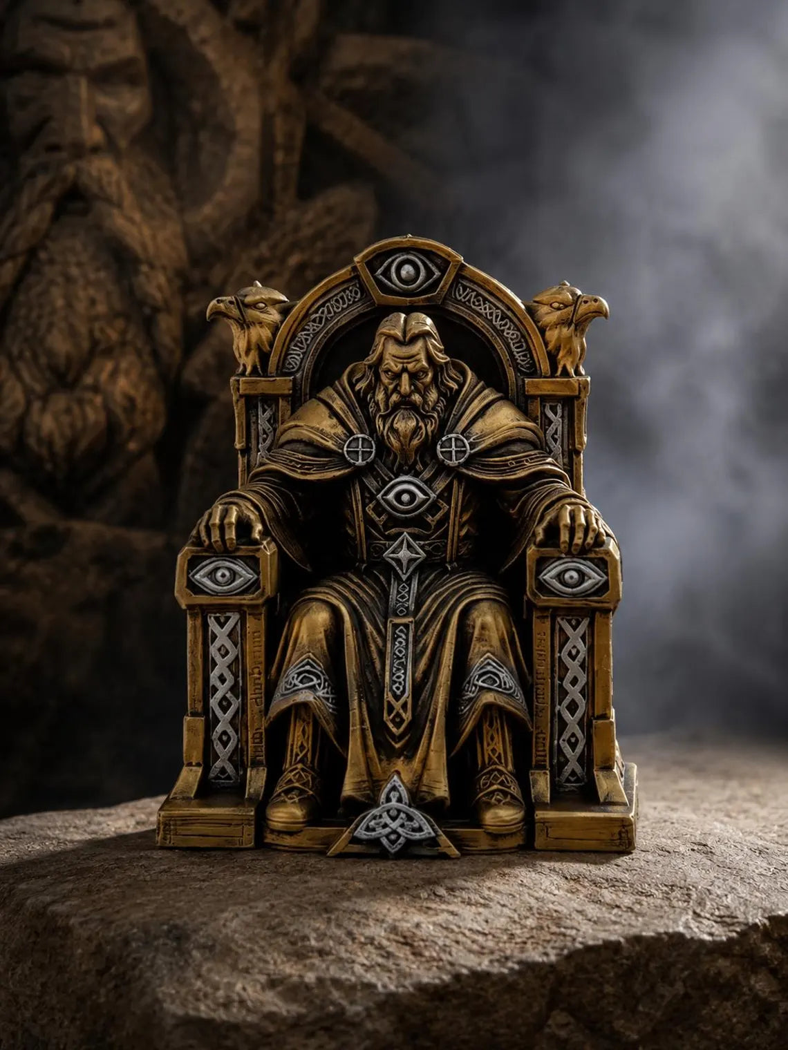 Odin Throne Statue, Norse Mythology Allfather Figurine