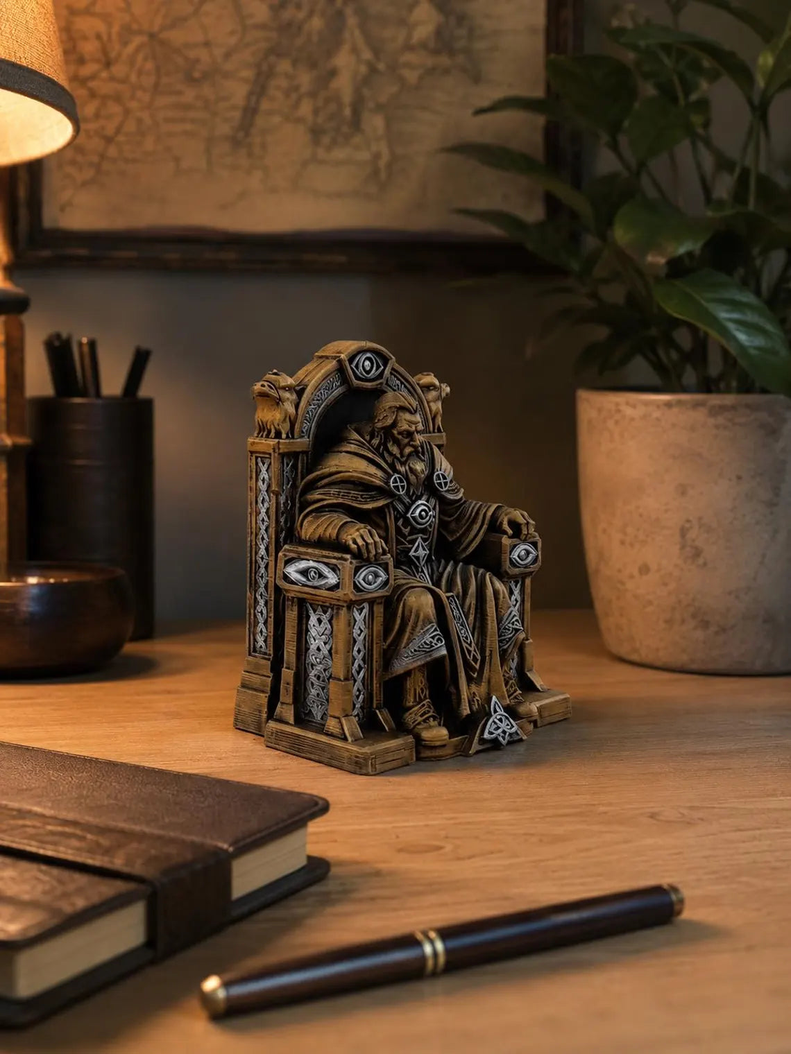 Odin Throne Statue, Norse Mythology Allfather Figurine