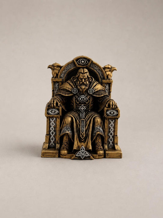 Odin Throne Statue, Norse Mythology Allfather Figurine