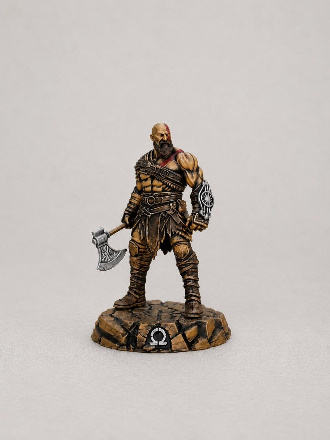 Kratos Figure God of War Statue, Spartan Warrior Gaming Decor