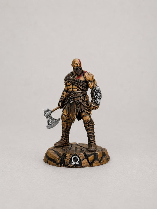 Kratos Figure God of War Statue, Spartan Warrior Gaming Decor