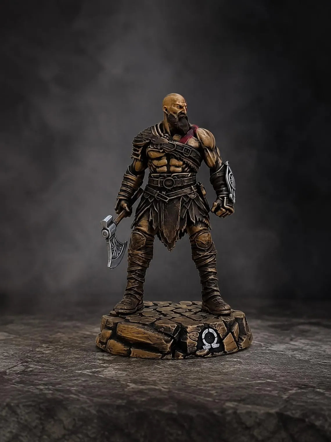 Kratos Figure God of War Statue, Spartan Warrior Gaming Decor