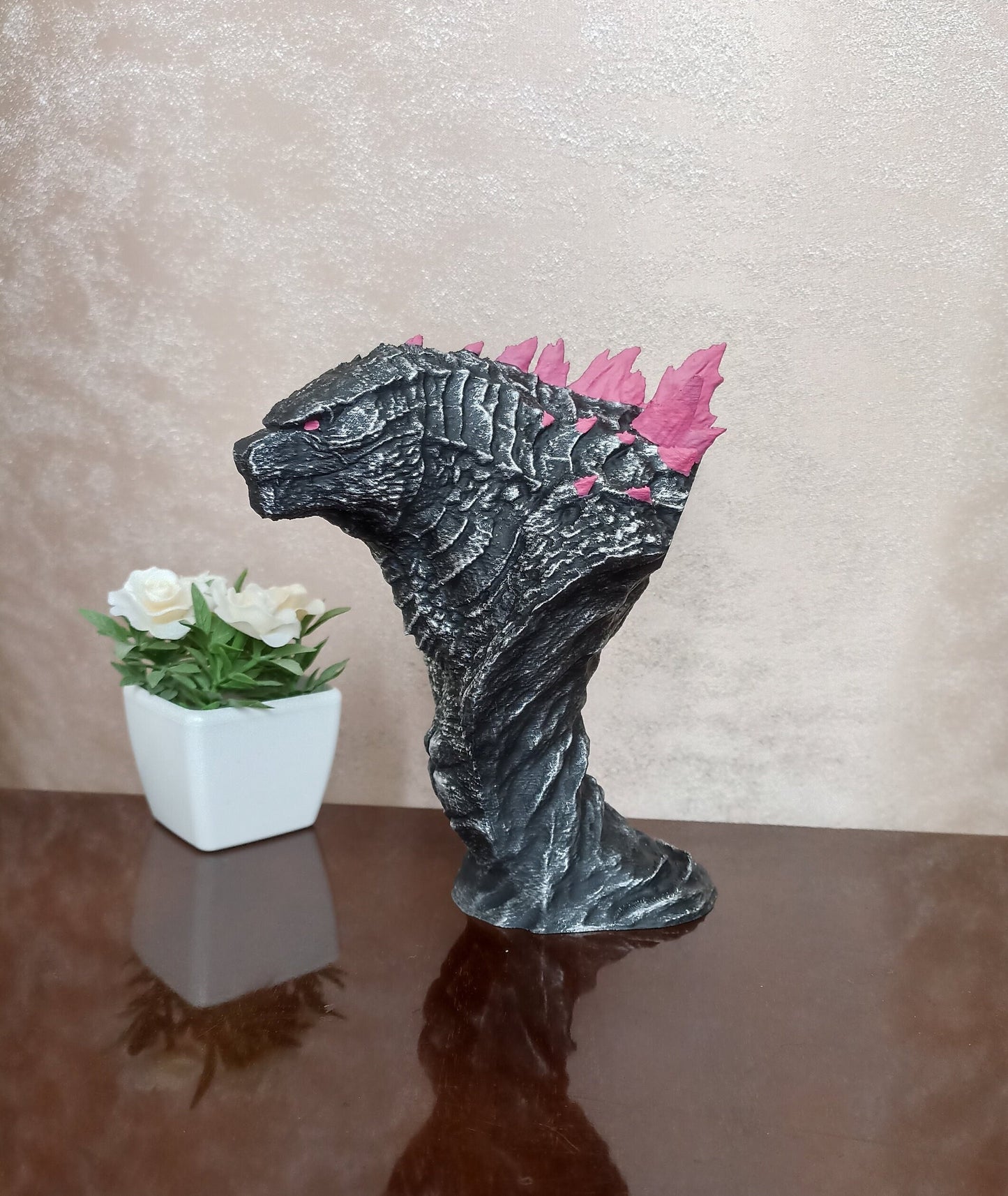 Godzilla bust 3D printed statue