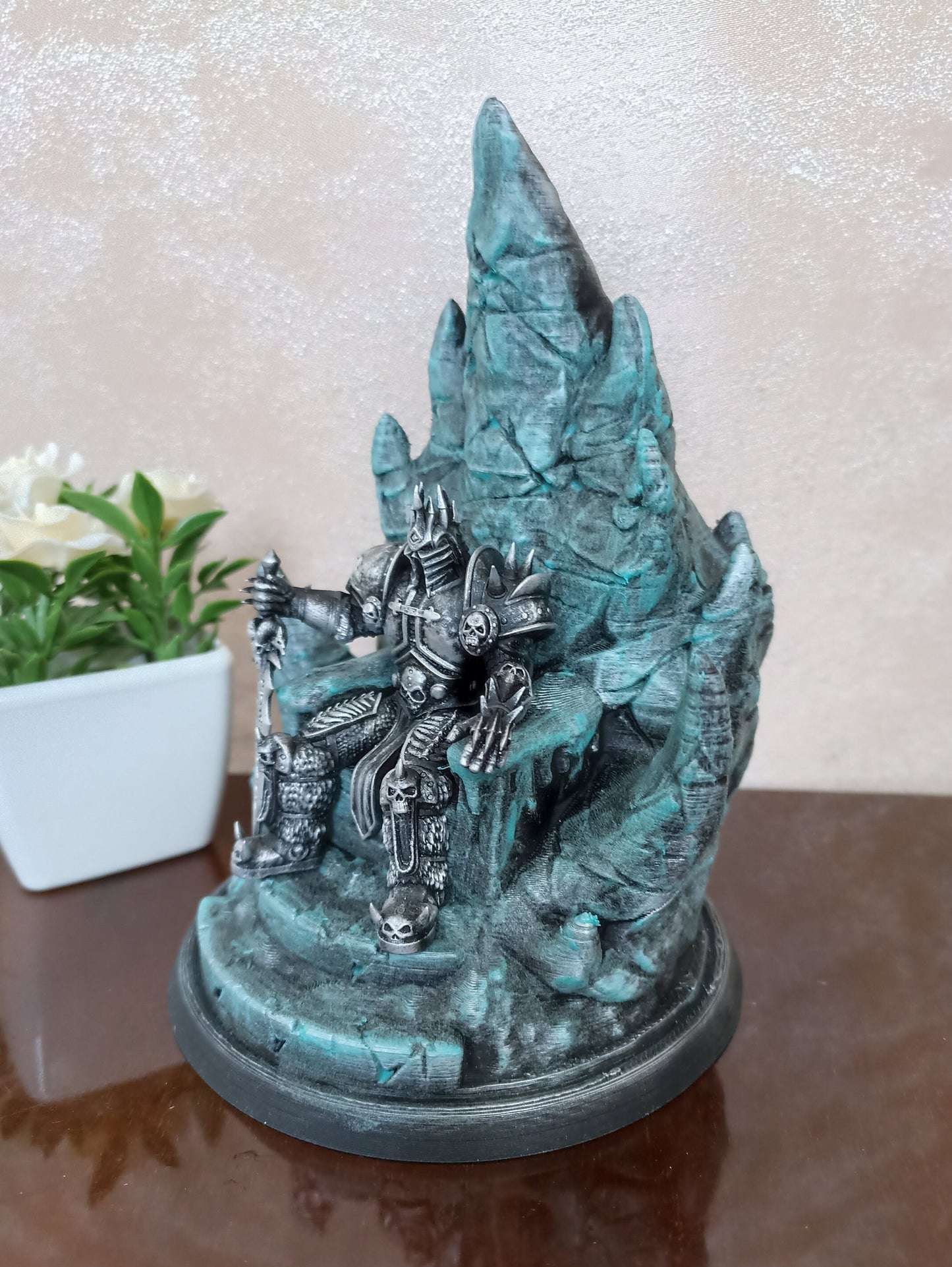 Arthas resin statue display, WoW classic fan art collector gift