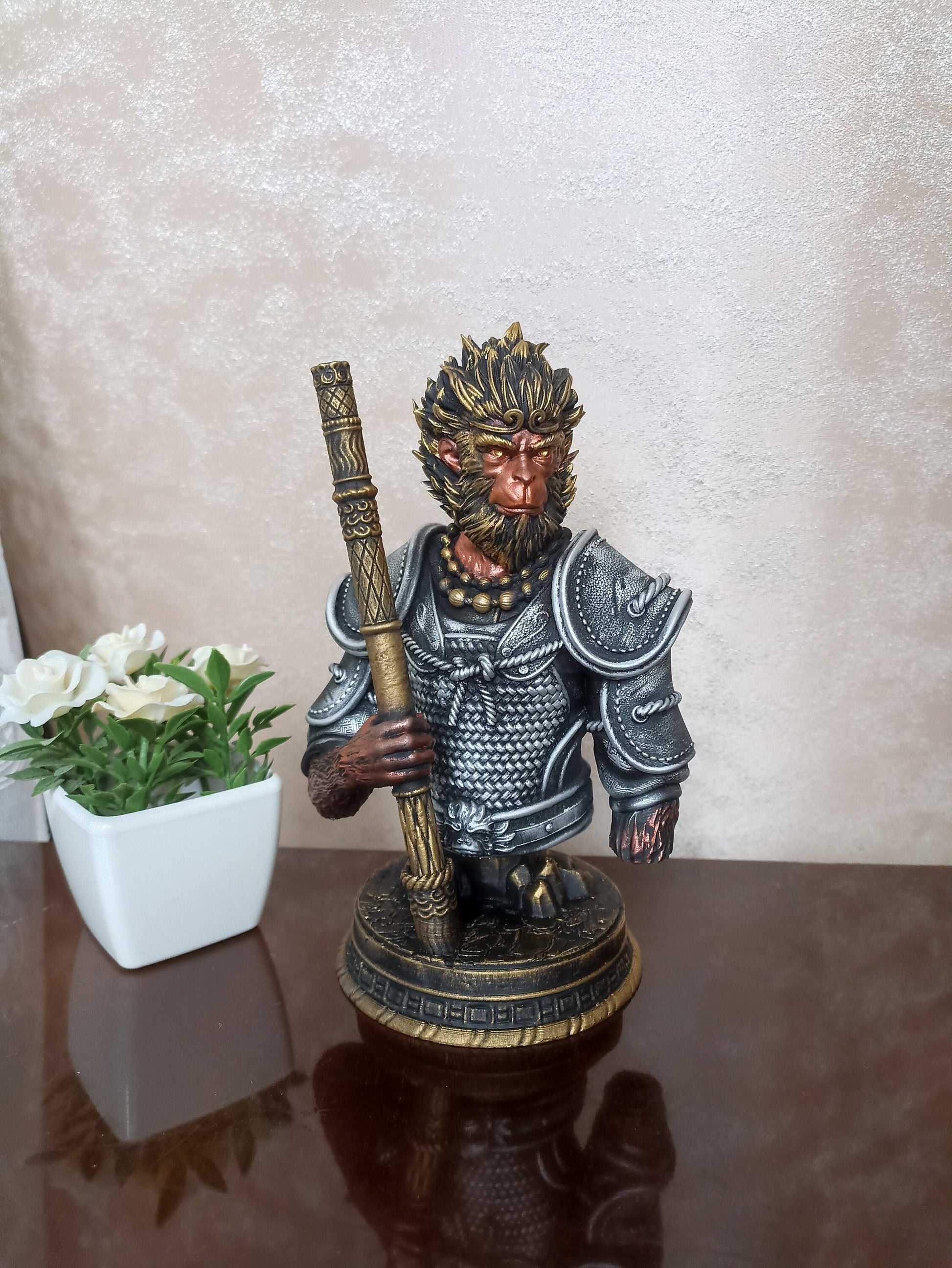 Monkey King Bust, Sun Wukong Figure, Black Myth Statue