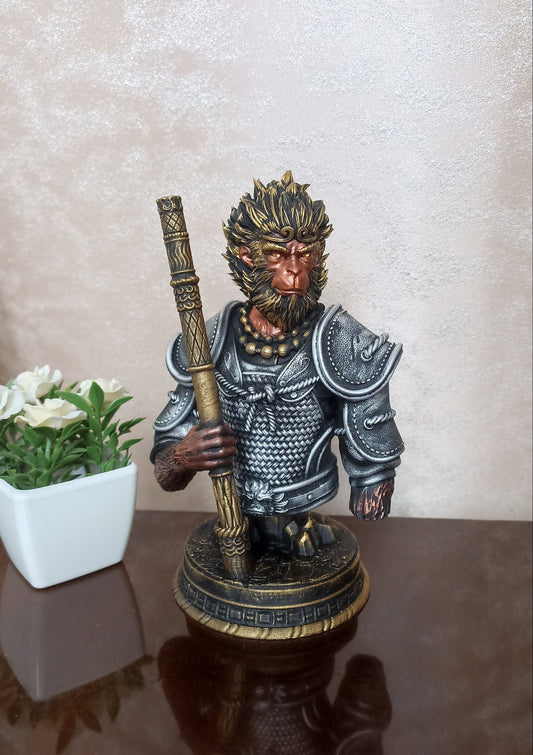 Monkey King Sun Wukong bust, Black Myth Wukong 3D printed fan art statue