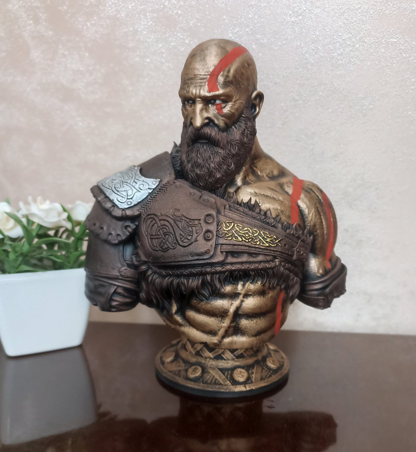 Kratos beard detail close-up