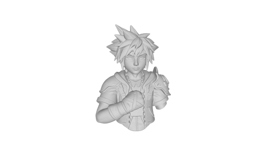 Kingdom Hearts Sora 3D model detail, high resolution printable collectible